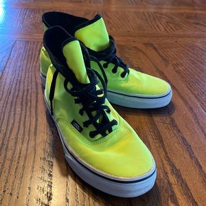 Neon Yellow Vans High top lace-ups 5.5M/7W